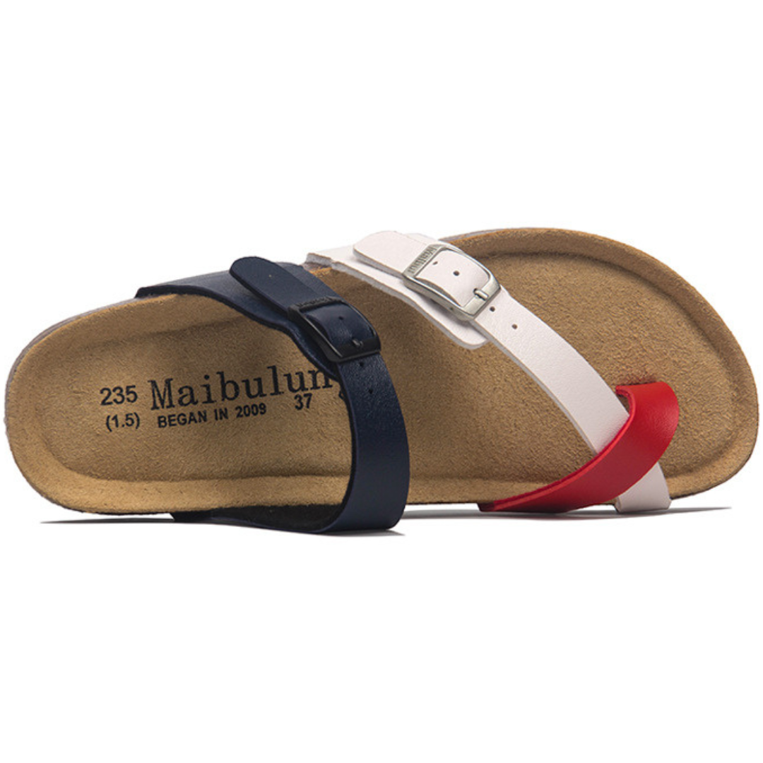 Sandalia Anakena – Azul, Blanco y Rojo