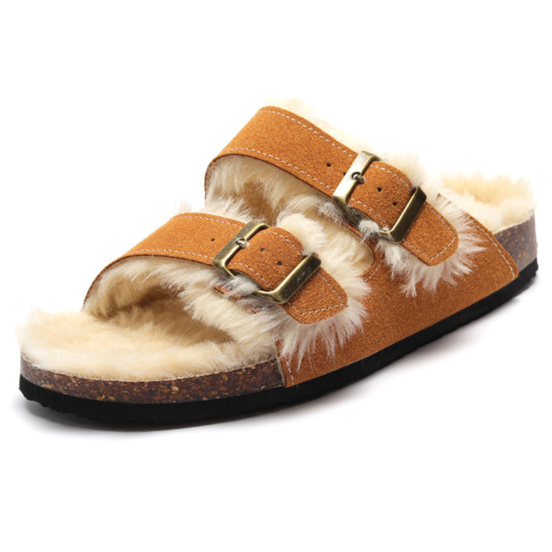 Sandalia Birken Fleece – Caramelo