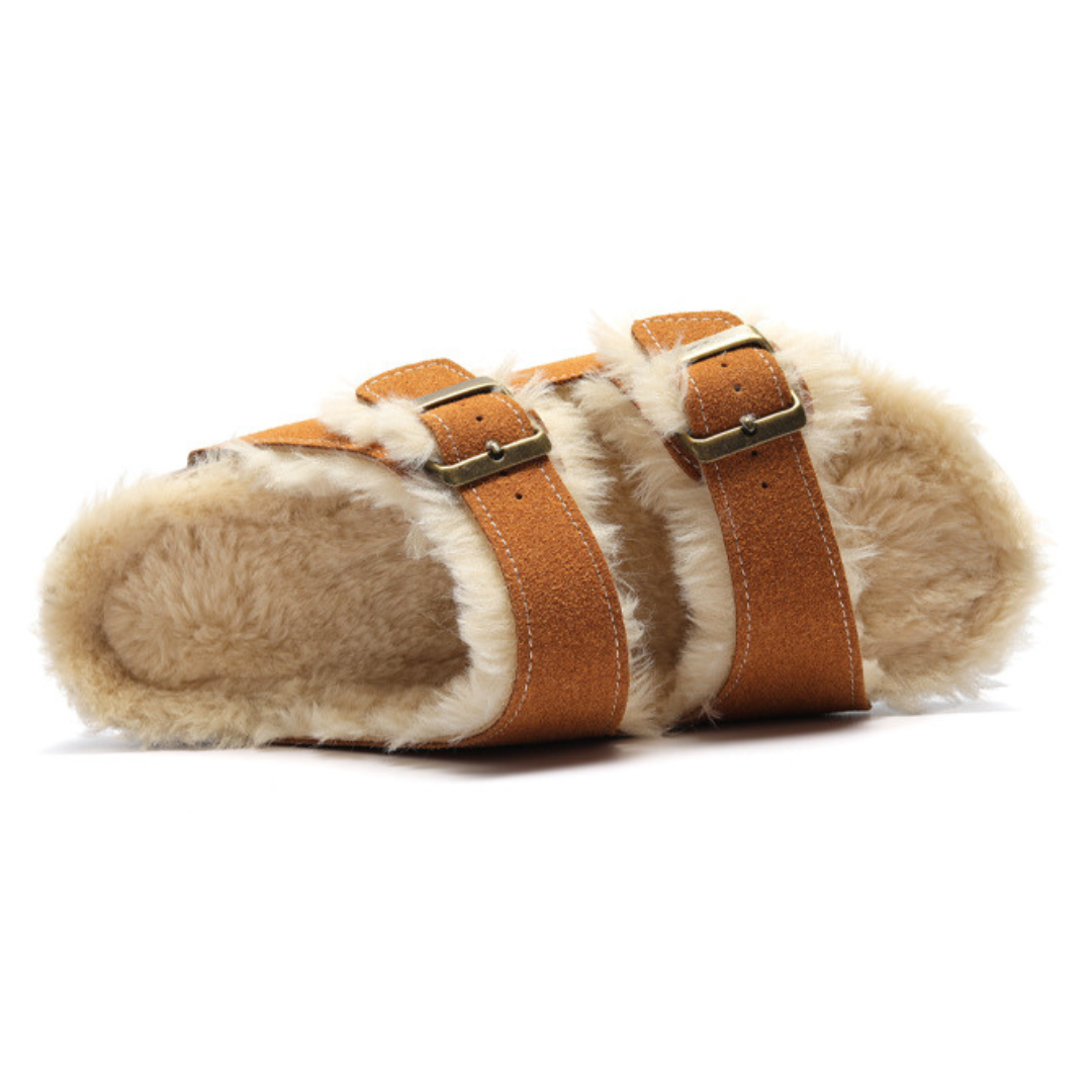 Sandalia Birken Fleece – Caramelo