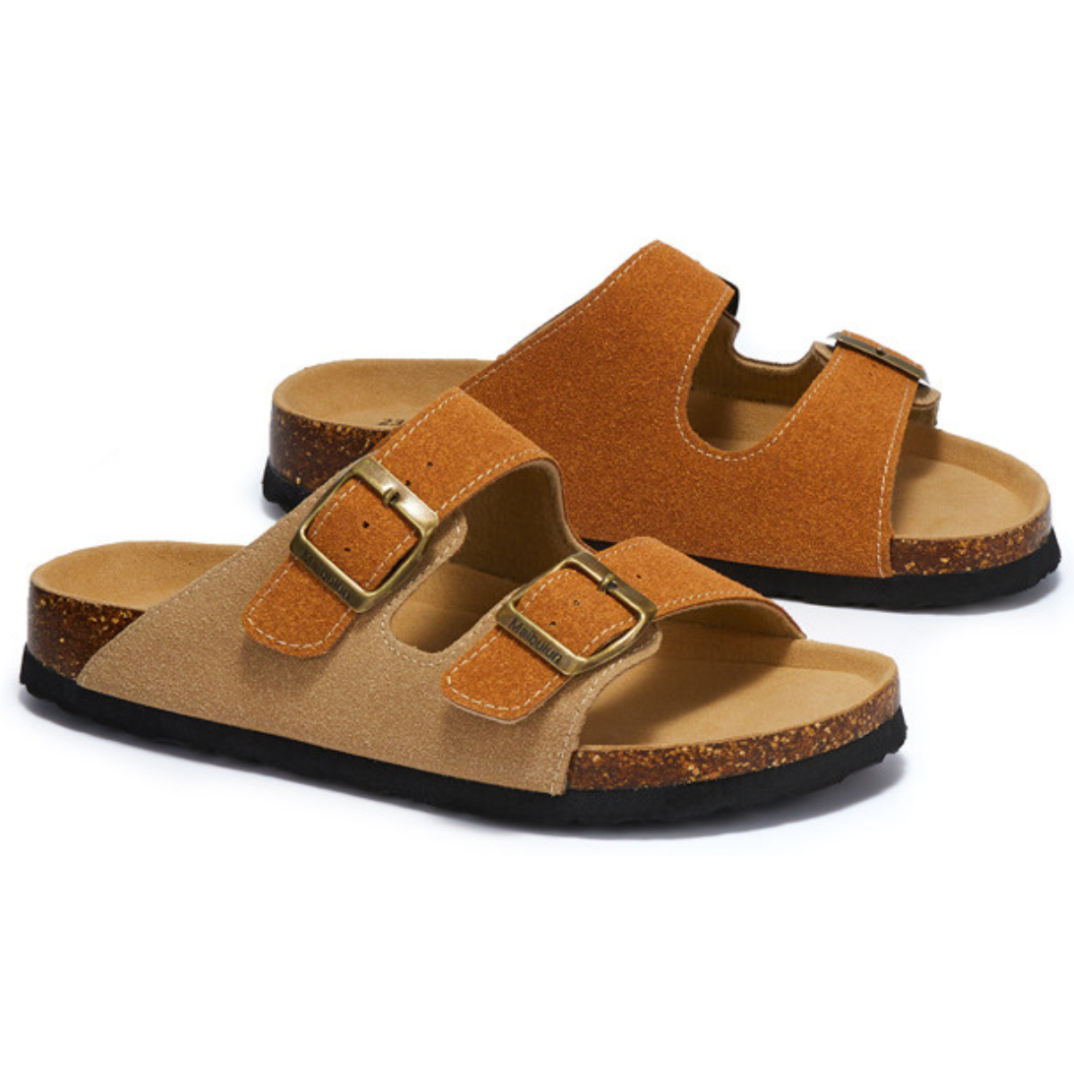 Sandalia Birken Maibulun Gamuza – Marrón Claro y Caramelo