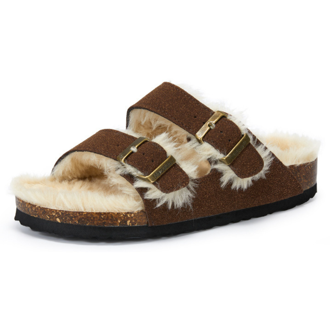 Sandalia Birken Maibulun Fleece – Marrón Oscuro