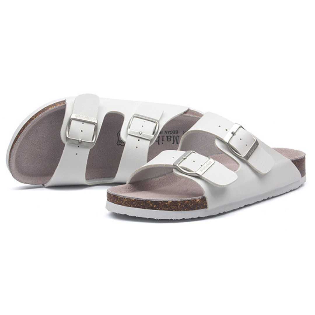 Sandalia Birken Maibulun Cuero – Blanco