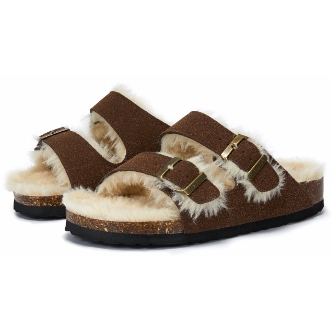 Sandalia Birken Maibulun Fleece – Marrón Oscuro