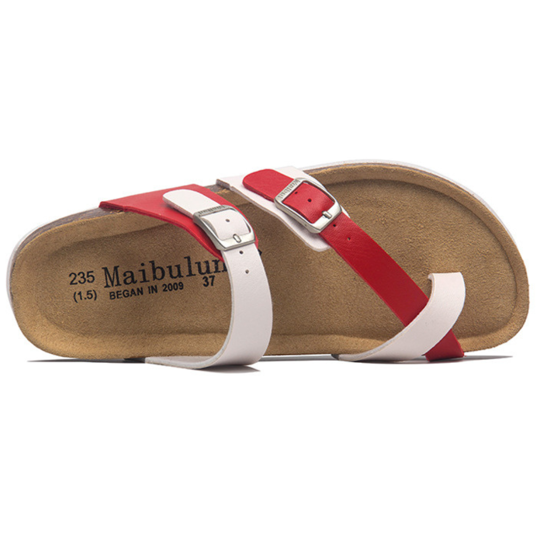 Sandalia Anakena – Blanco y Rojo