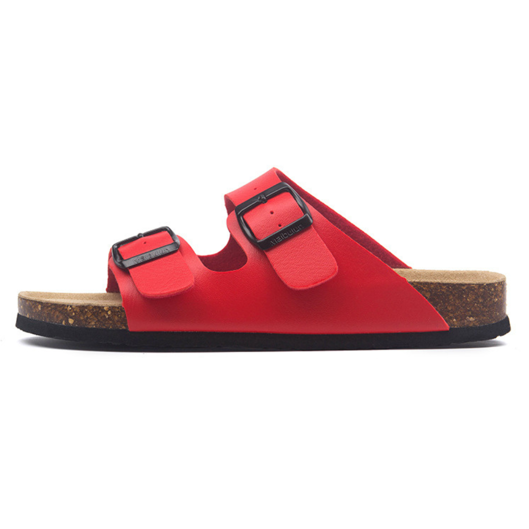 Sandalia Birken Cuero – Rojo