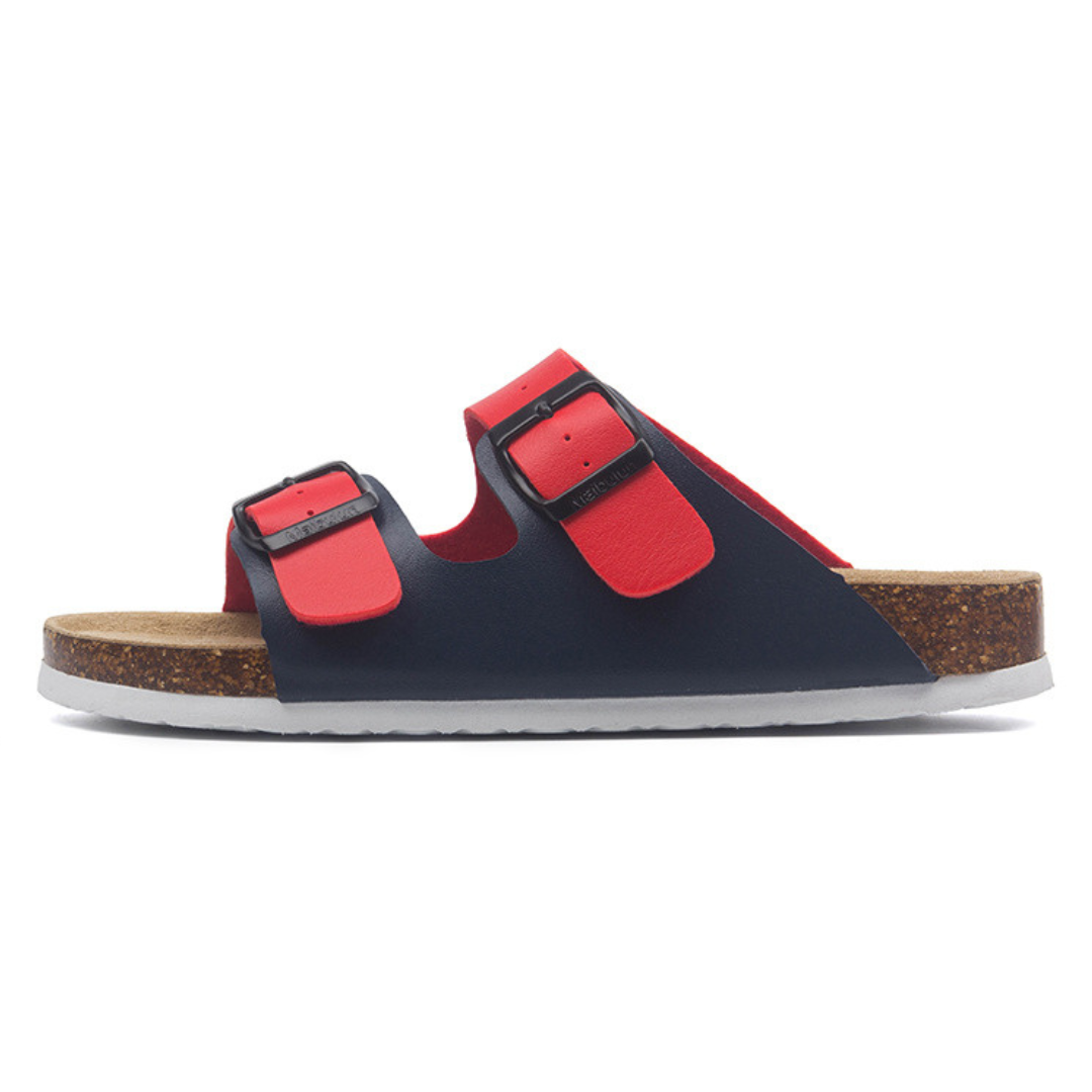 Sandalia Birken Maibulun Cuero – Azul y Rojo