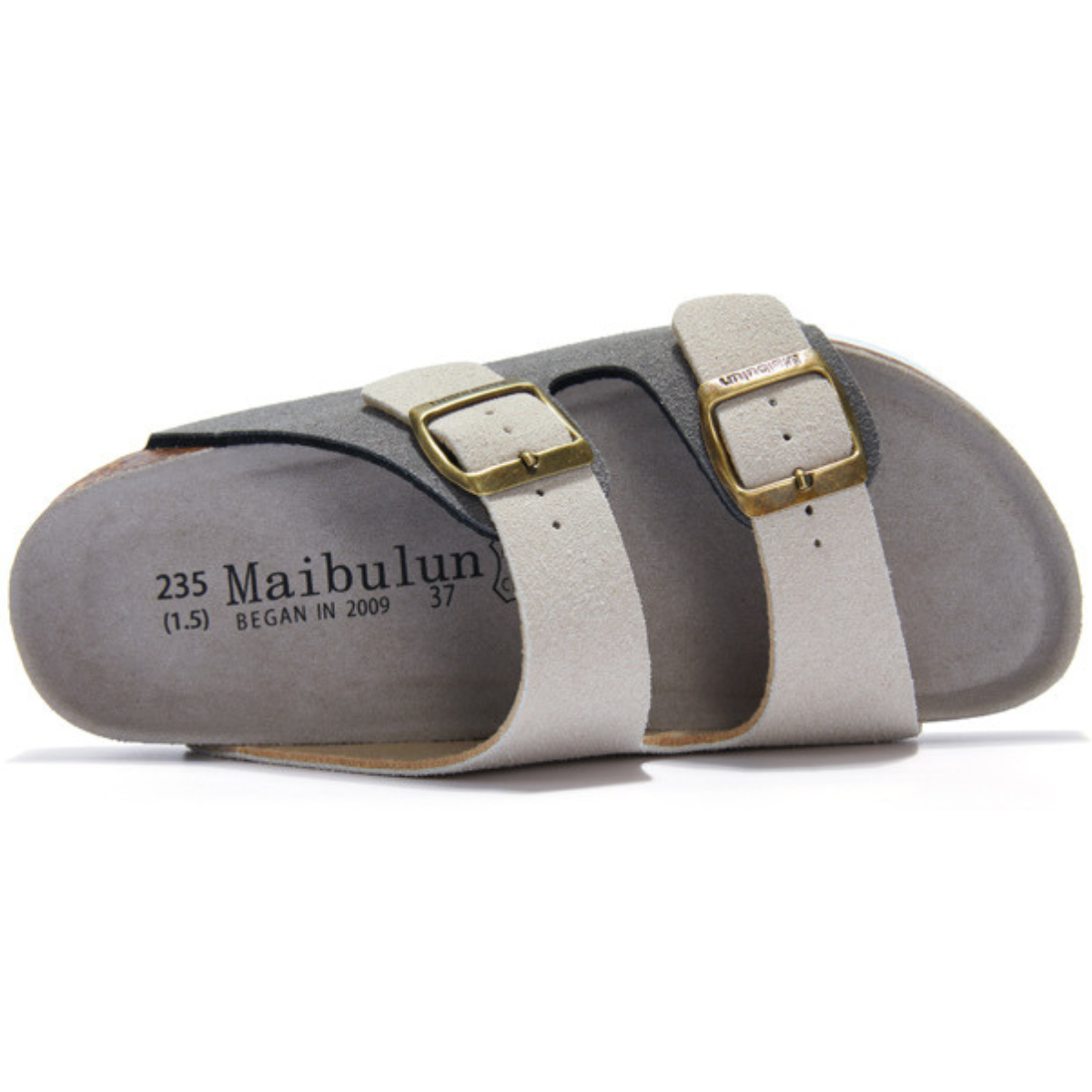 Sandalia Birken MaibulunGamuza – Crema y Gris