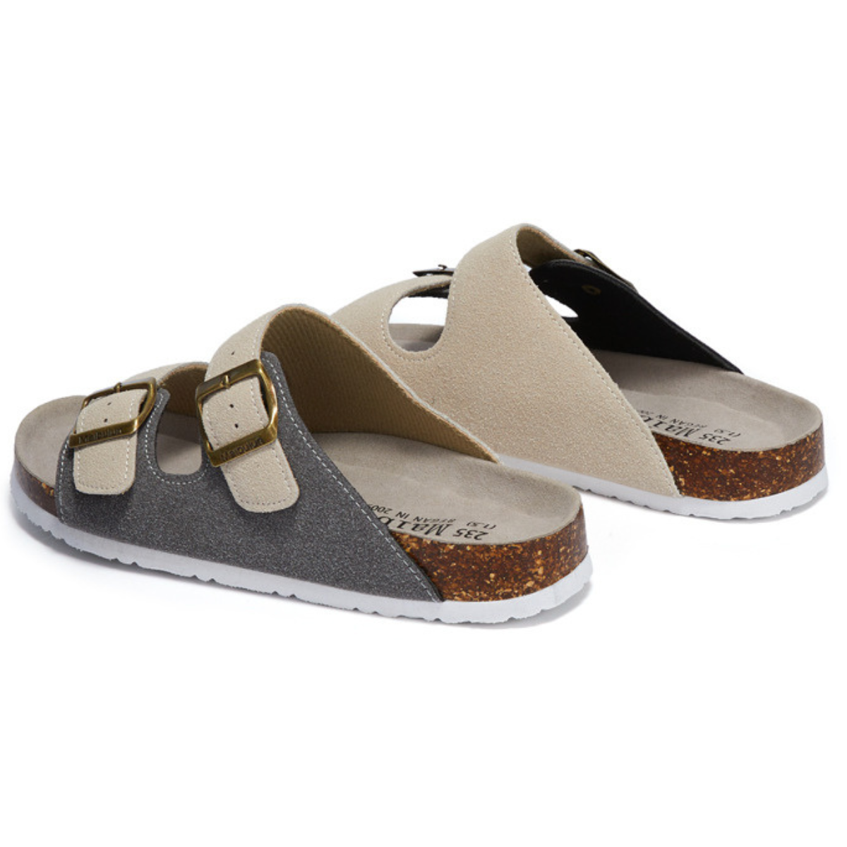 Sandalia Birken MaibulunGamuza – Crema y Gris