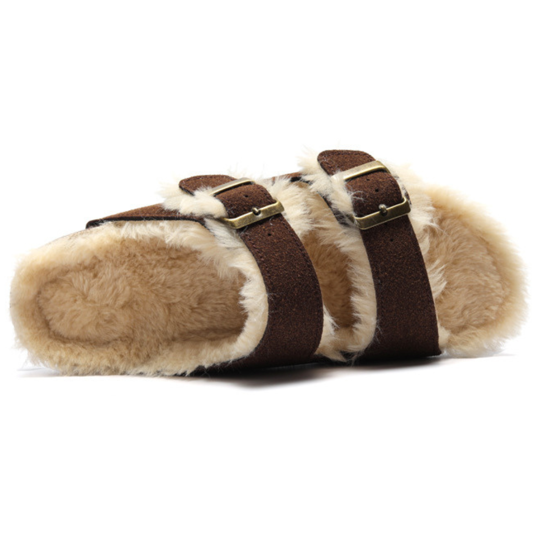 Sandalia Birken Maibulun Fleece – Marrón Oscuro
