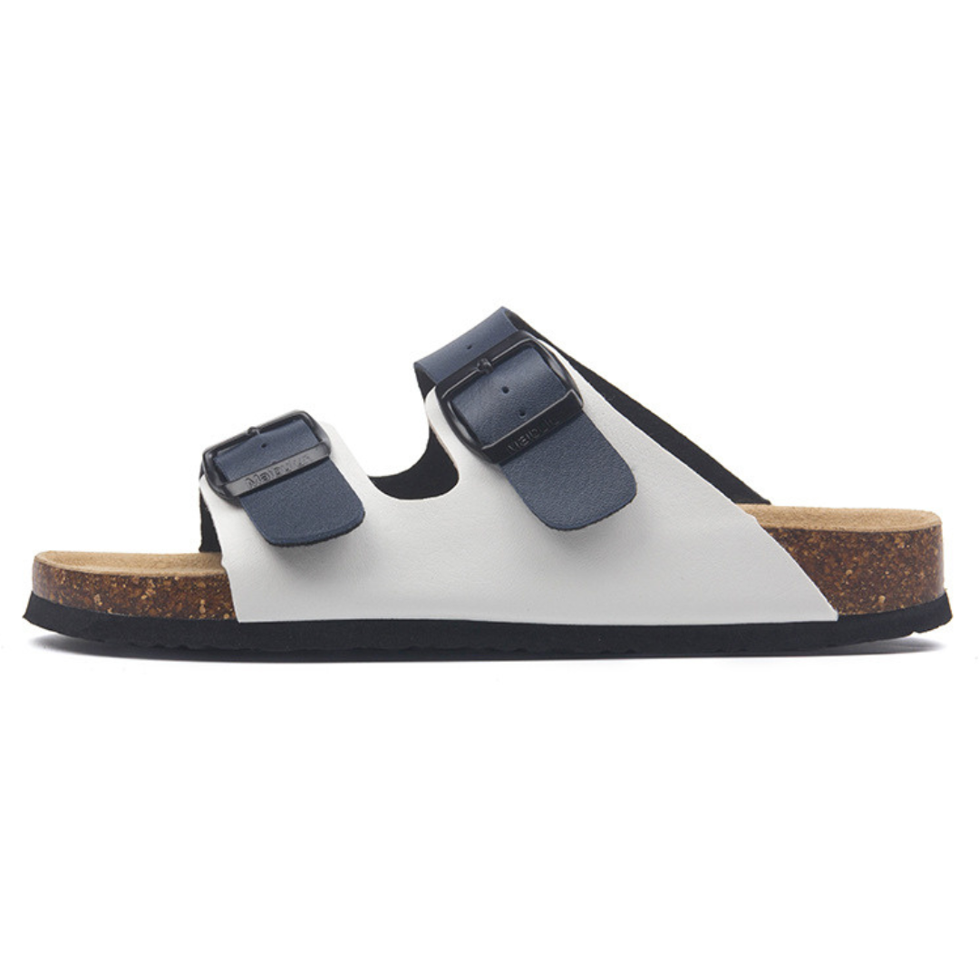 Sandalia Birken Maibulun Cuero – Azul y Blanco