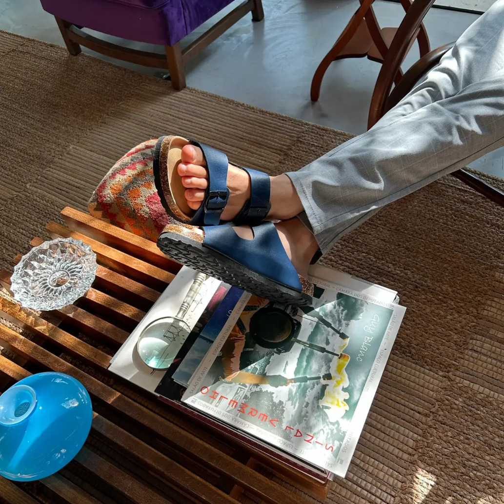 Sandalia Birken Maibulun Cuero – Azul